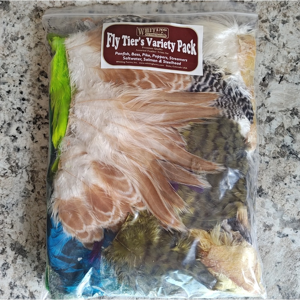 Whiting Farms Fly Tying Variety Pack Multicolor Feather Trims 41879000